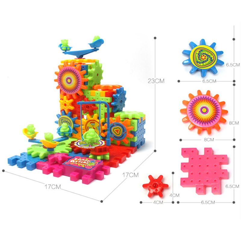 Brinquedo Educativo com 81 Peças Modelo 3D (Com 1 Engrenagem Elétrica)